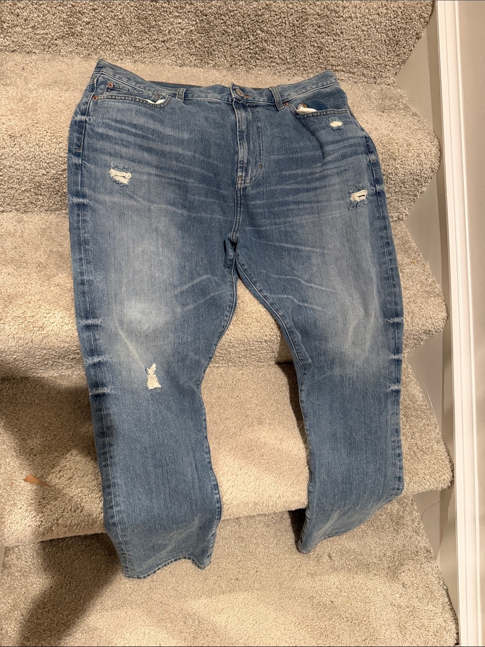 PACSUN Men's Distressed Blue Denim Jeans